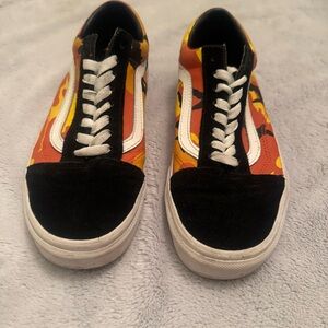 Vans Old Skool Pop Camo Spicy Orange Black Yellow Size 6.5‎ Men / 8 Women